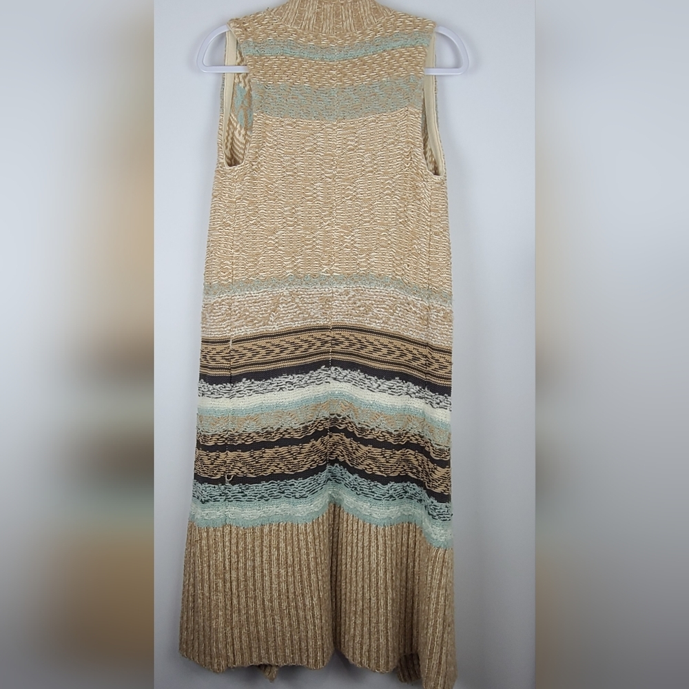 Sleeping in Snow Anthropologie Quilins Jacquard Knit Waterfall Vest XS/S Boho - Picture 3 of 11